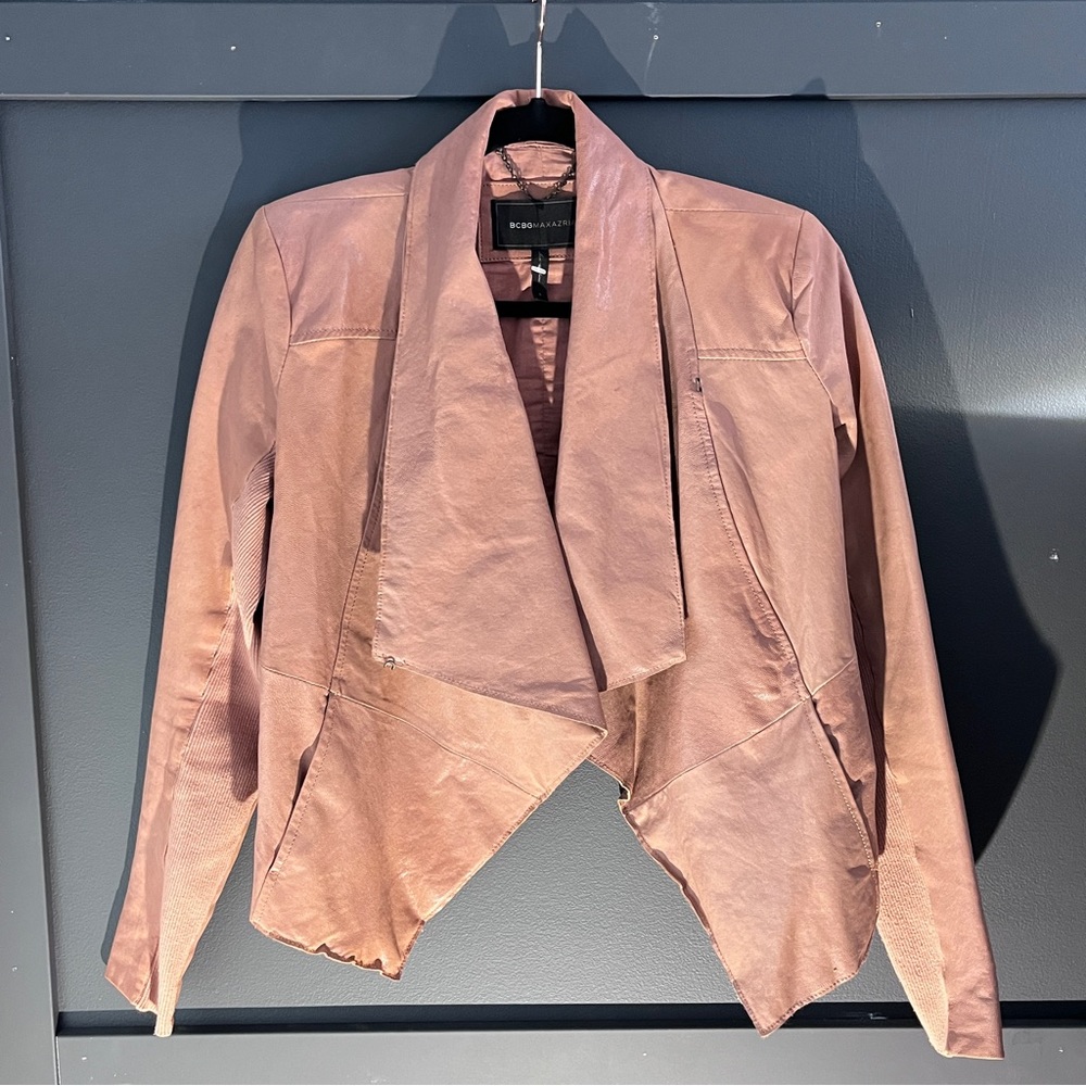 BCBG MAXAZRIA Harley Leather Jacket Women’s S Small Tan Color NEW $698.